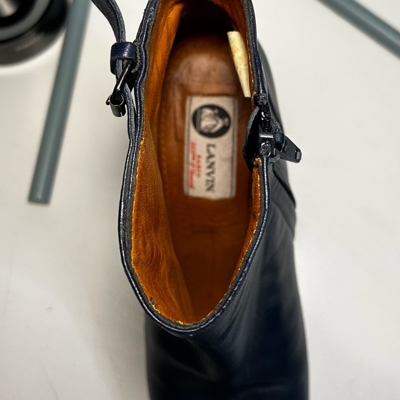 Lanvin dark blue ankle bootie with wedge heel - Picture 8 of 8